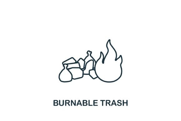 Burnable Trash Icon: Graphics and Icons for Real Publishing