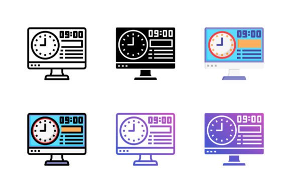 Clock Time Icon Graphics and Icons