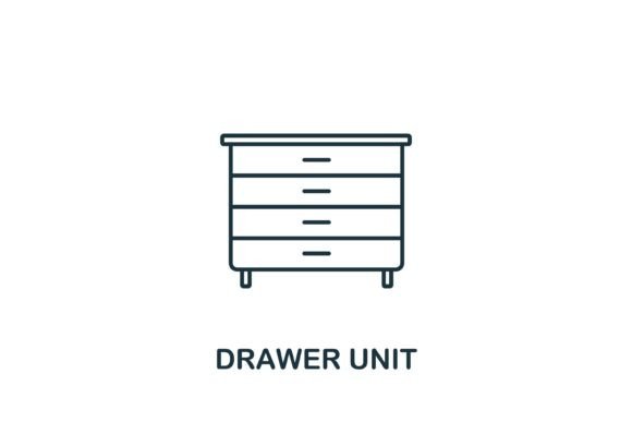 Drawer Unit Icon for Graphics and Icons