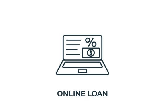 Online Loan Icon: Graphics and Icons for Small Business