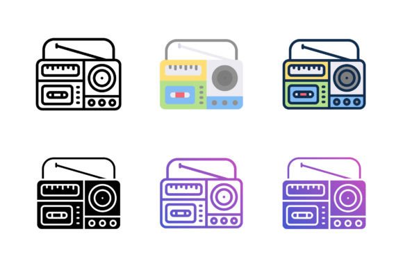 Radio Tape Icon Graphics and Icons