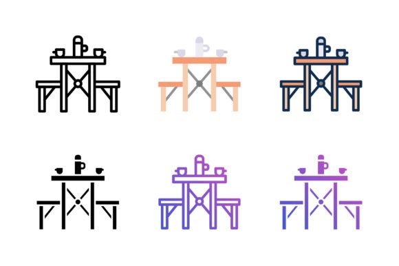 Table Portable Icon Graphics and Icons